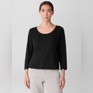 Eileen Fisher Women’s Scoop Neck 100% Cotton Top size XXS